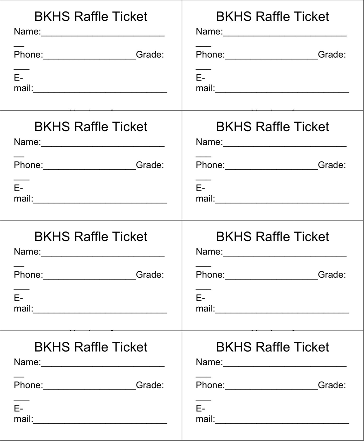 Raffle Ticket Template Word