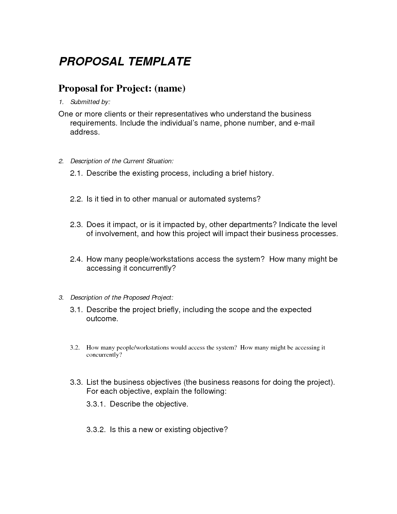 Free Proposal Template Word