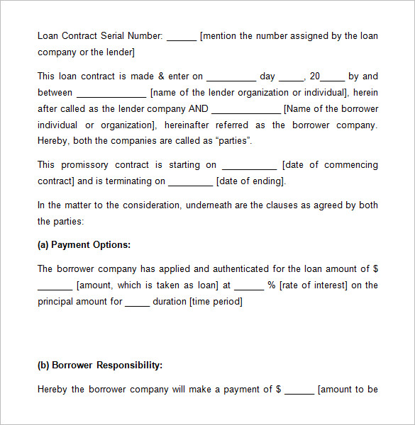 Financial Loan Agreement Template