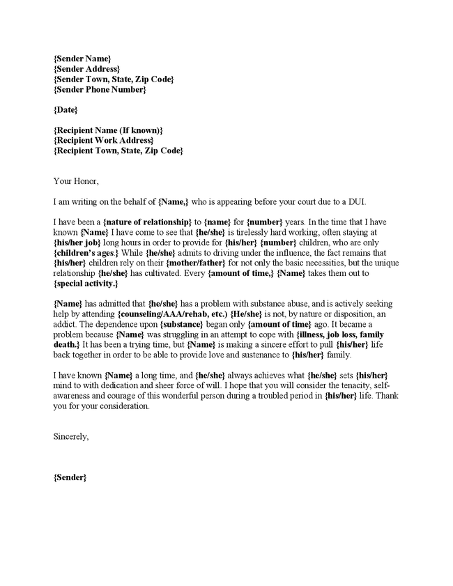 5 Character Reference Letter For Court Templates Word Excel Formats