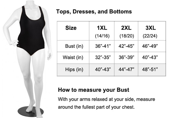 Plus Size Model Measurement Chart