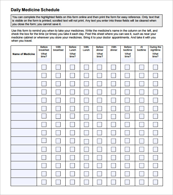 11-daily-medication-schedule-templates-word-excel-formats