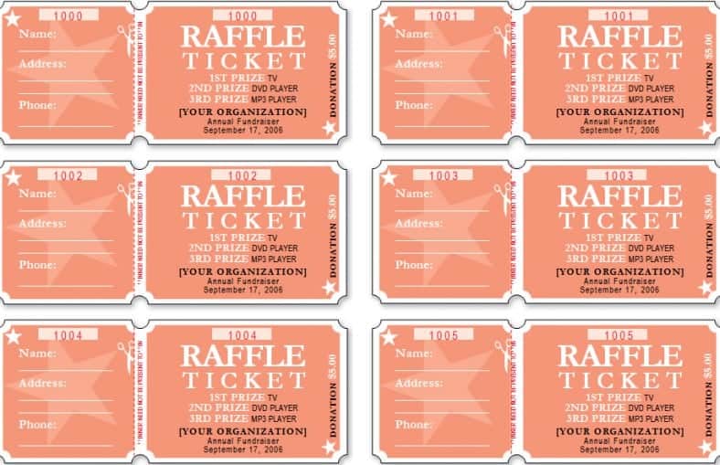 Sample Raffle Tickets Printable