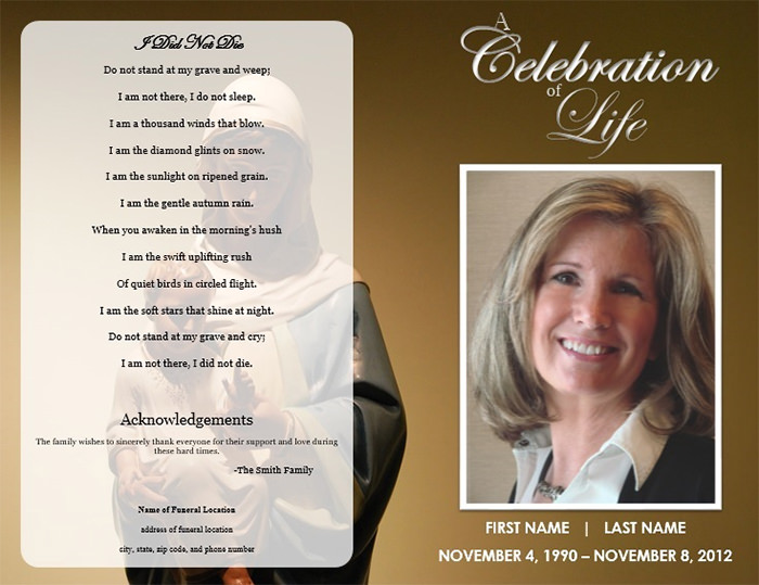 Funeral Program Templates Word Excel Formats