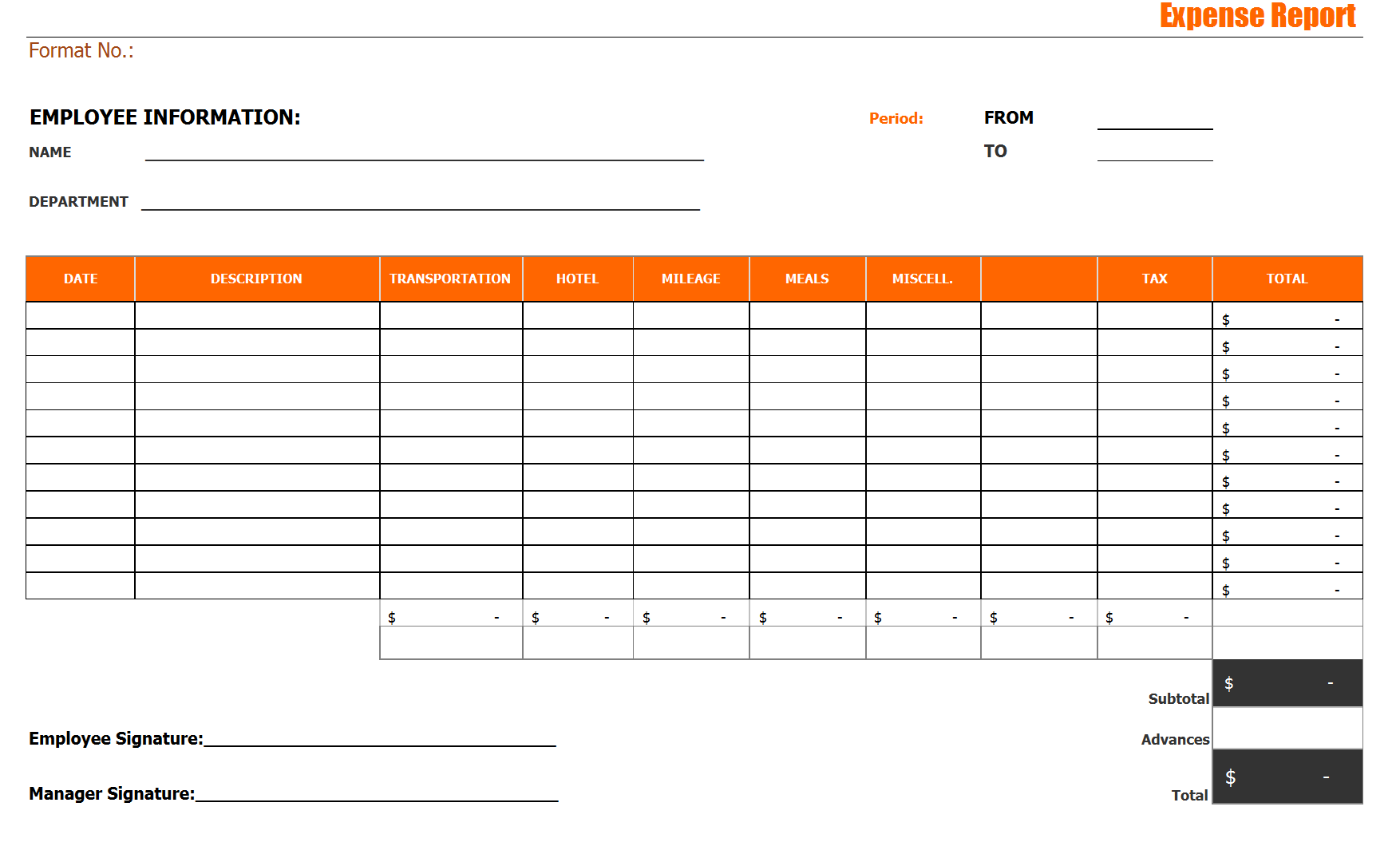 Simple Report Template Word