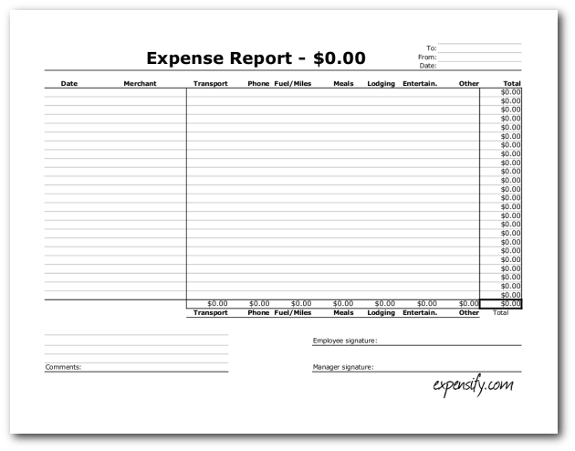 Expense Reimbursement Template from www.wordtemplatesdocs.org