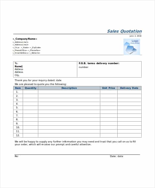 8+ Free Quotation Templates - Quote Samples Word Excel PDF