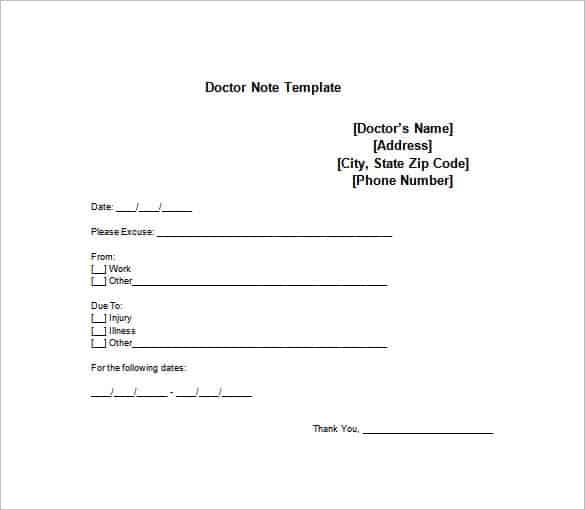 4 Doctors Note Templates Fake Notes PDF Word