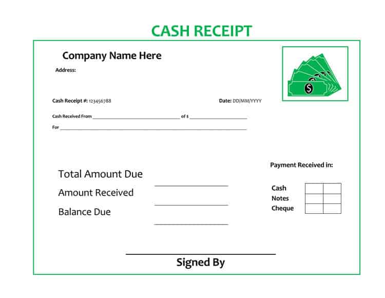 Printable Business Receipt Template