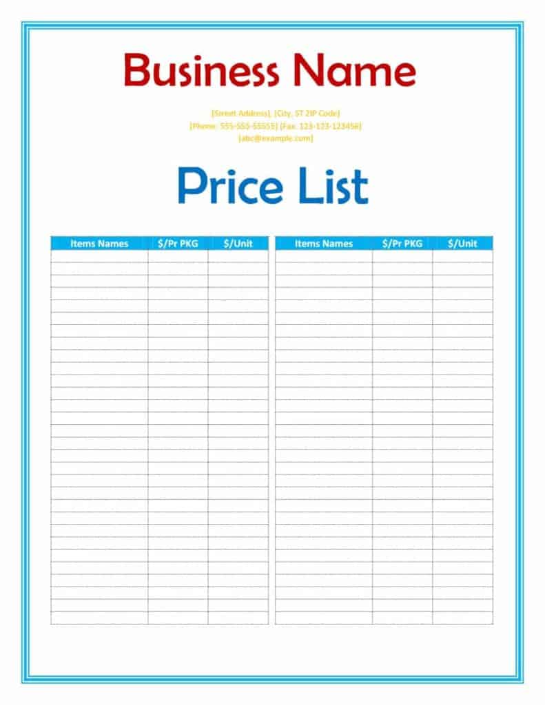 Excel Contact List Template Free from www.wordtemplatesdocs.org