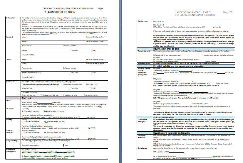 8 Sample Room Rental Agreements Pdf Word