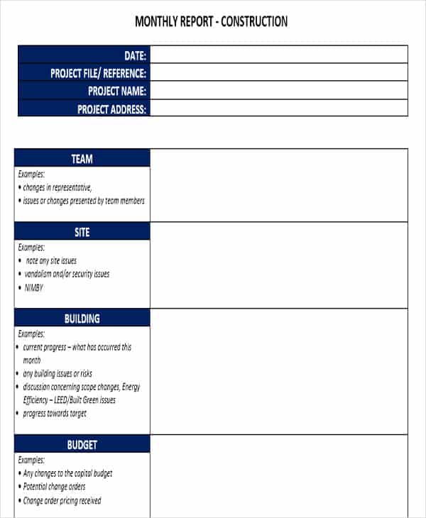 12 Monthly Report Templates - Word Excel Formats