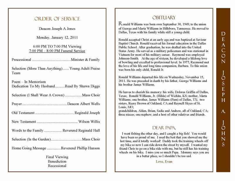 Obituary Template Mother | PDF Template