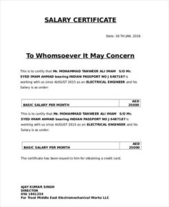 salary slip format in word salary certificate format in word