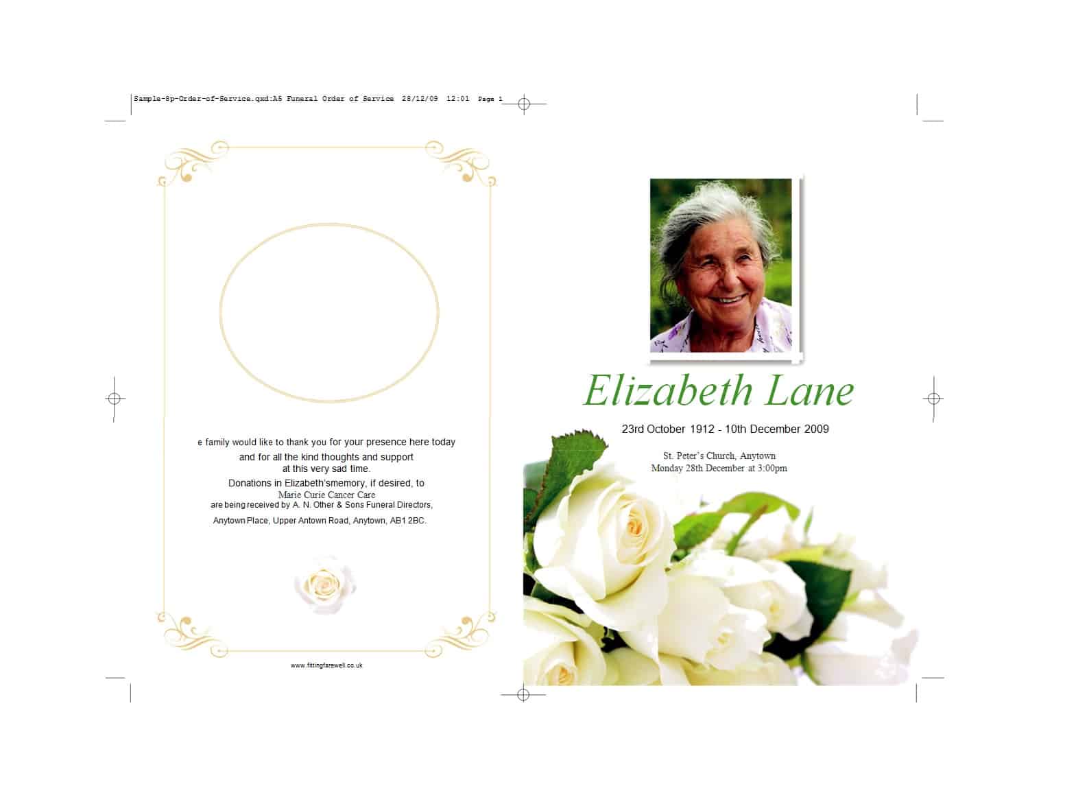 12 Free Funeral Program Templates Word Excel Formats