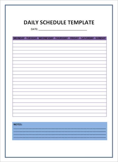 Printable Daily Calendar Template from www.wordtemplatesdocs.org