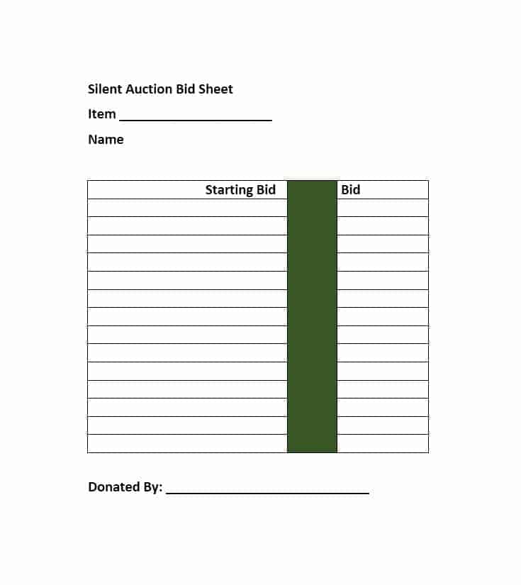 11 Silent Auction Signup Sheet Templates Word Excel Formats
