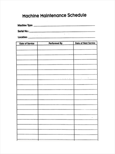 15 Free Maintenance Schedule Templates Word Excel Formats